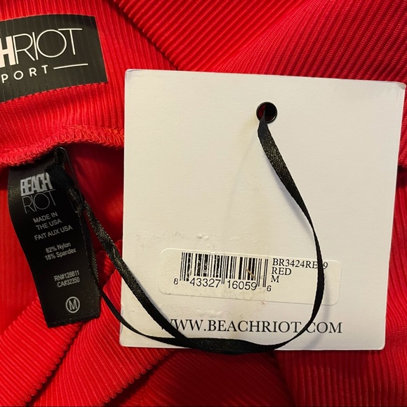 Beach Riot Rocky Rib High Rise Legging Red Yoga Active Compression Pants Medium - Picture 6 of 6